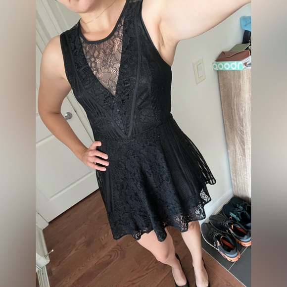 BCBGeneration Black Lace Mini Dress, Size 2 - Picture 6 of 6